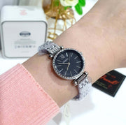 Fossil Tillie BQ3501 Mini Three-Hand Silver-Tone Stainless Steel Black Dial Women's Watch